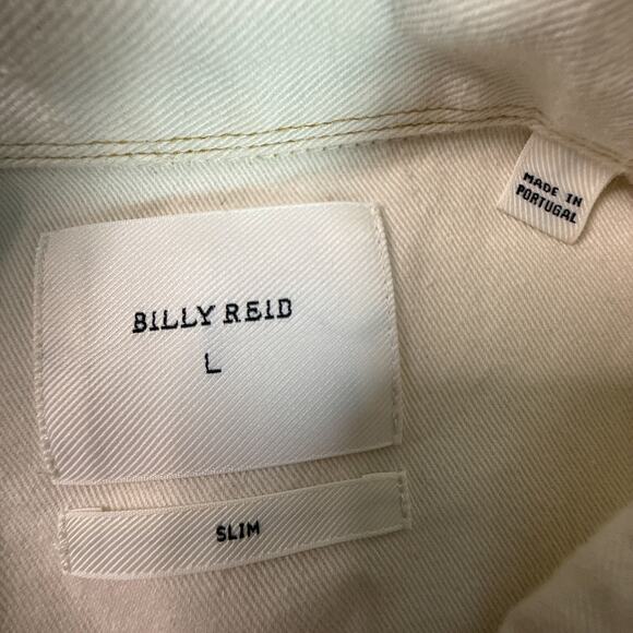 BILLY REID 100% Organic Cotton Cream/Off-White Shirt-Style Jacket Slim Fit L - Picture 5 of 7